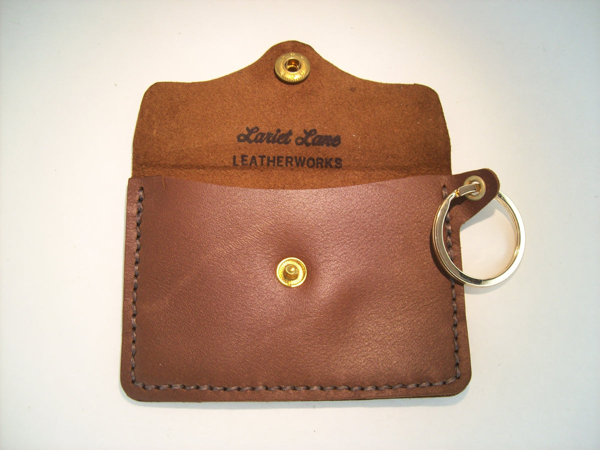 Plain Leather Card Wallet Keychain – Repurposed Leather