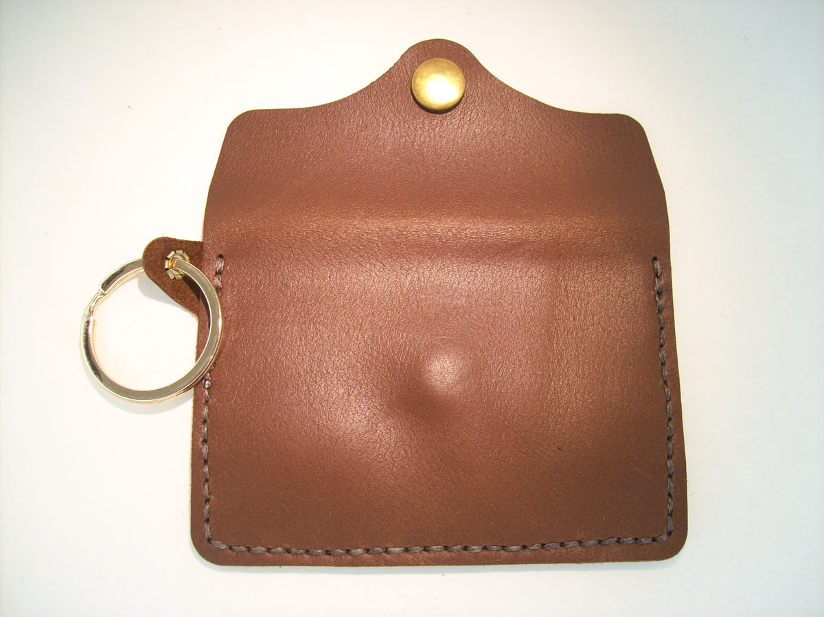 Plain Leather Card Wallet Keychain – Repurposed Leather