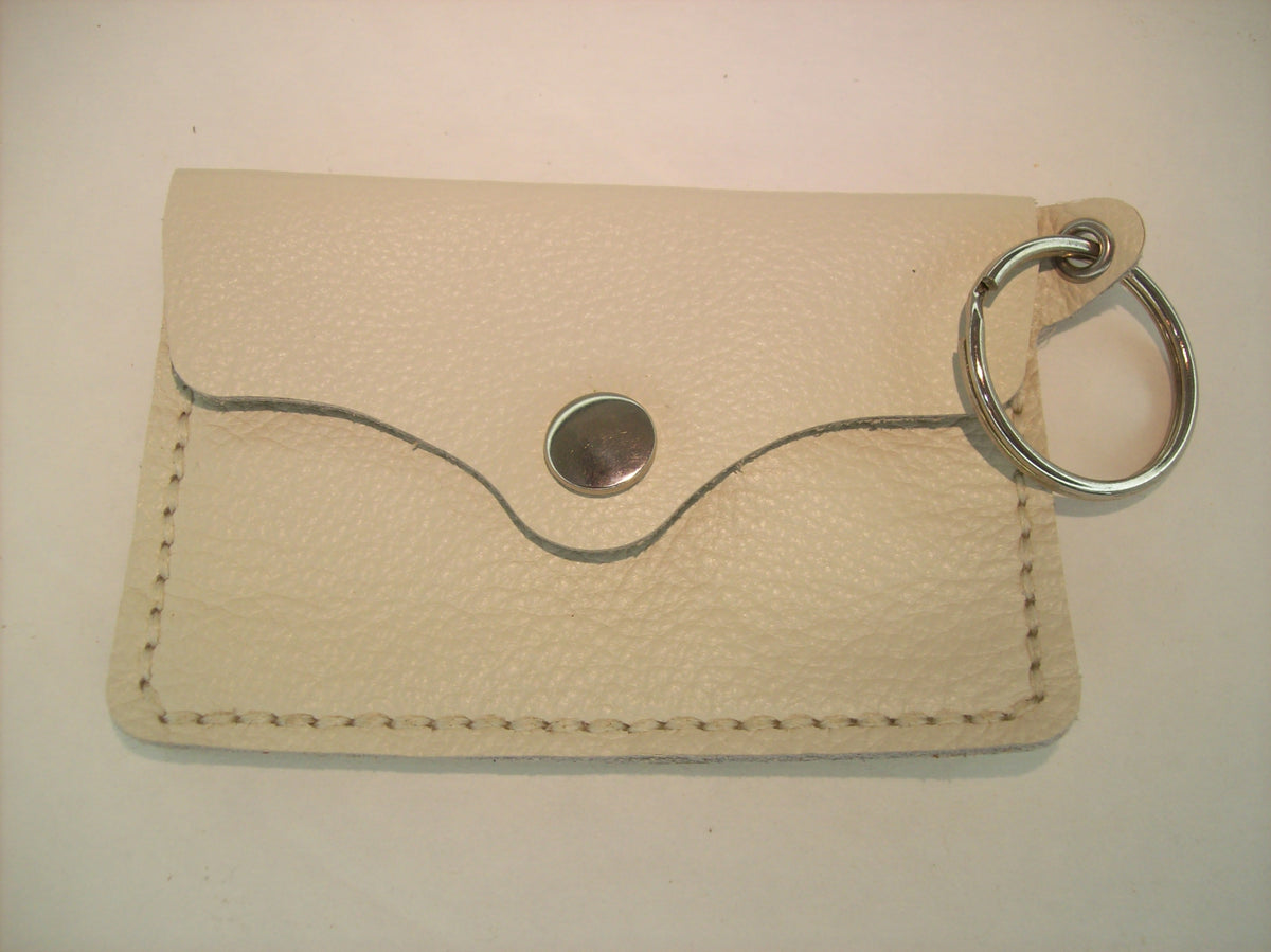 Plain Leather Card Wallet Keychain – Repurposed Leather