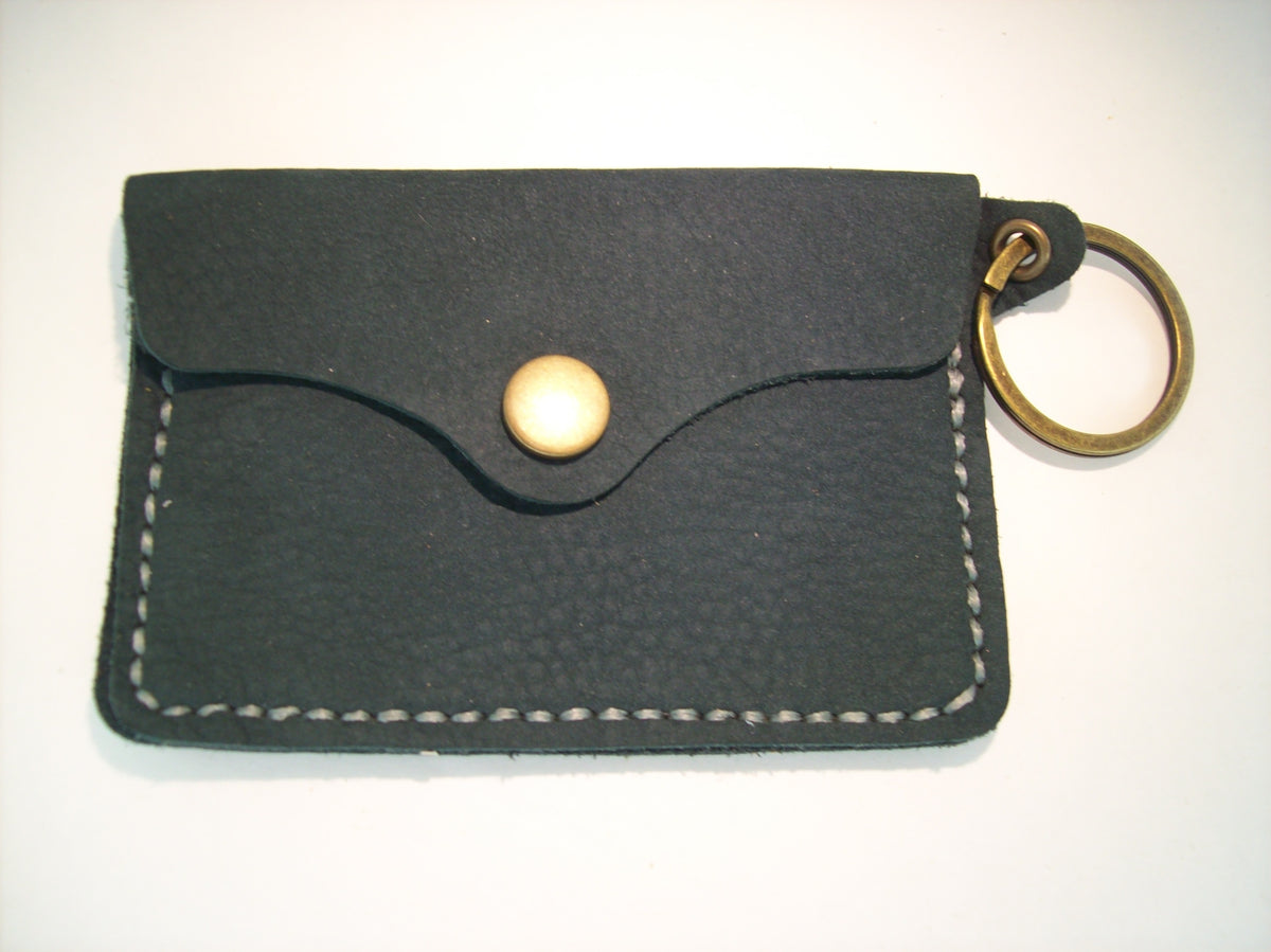 Plain Leather Card Wallet Keychain – Repurposed Leather