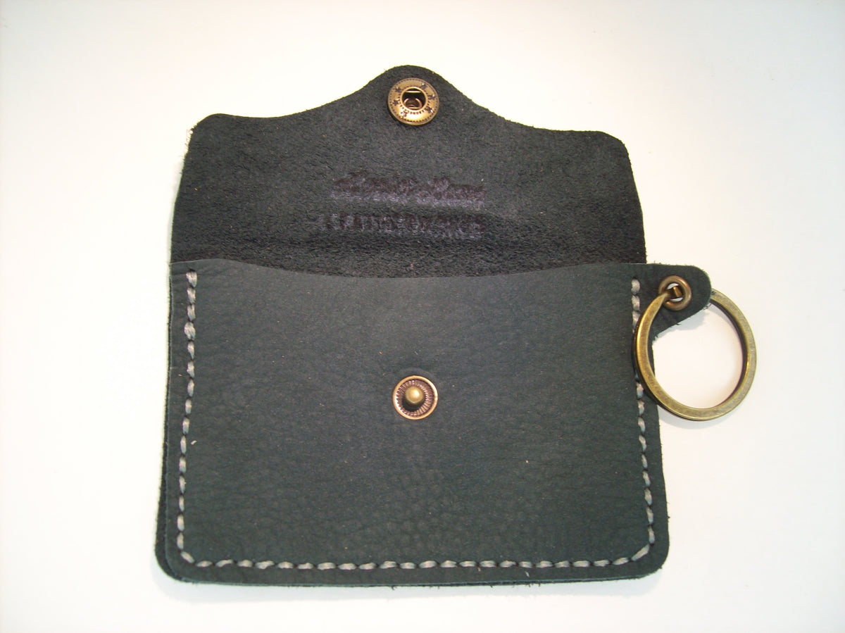 Plain Leather Card Wallet Keychain – Repurposed Leather