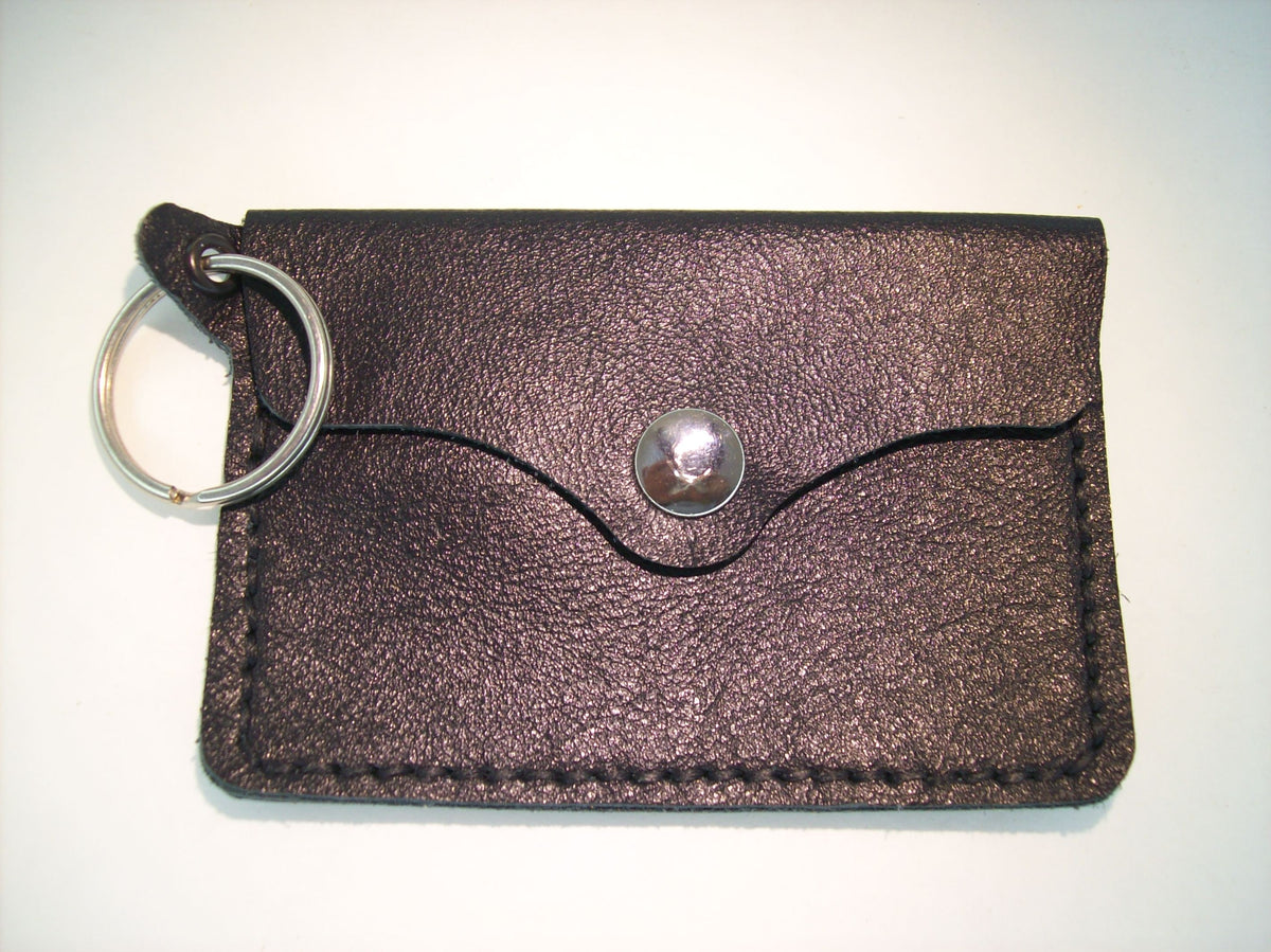Plain Leather Card Wallet Keychain – Repurposed Leather