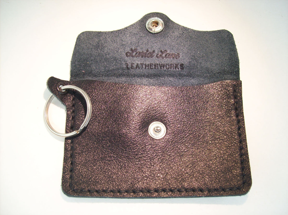 Plain Leather Card Wallet Keychain – Repurposed Leather