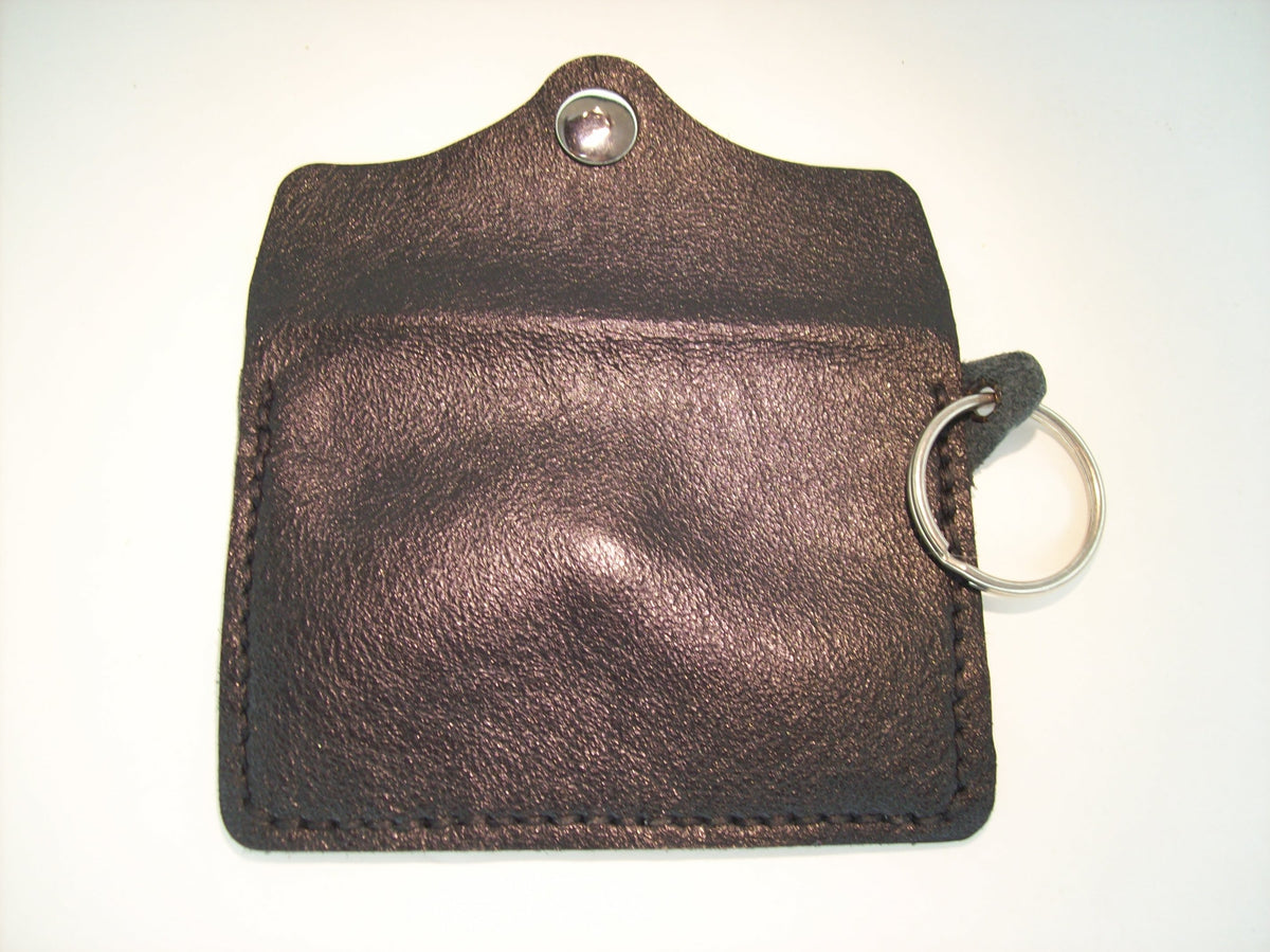 Plain Leather Card Wallet Keychain – Repurposed Leather