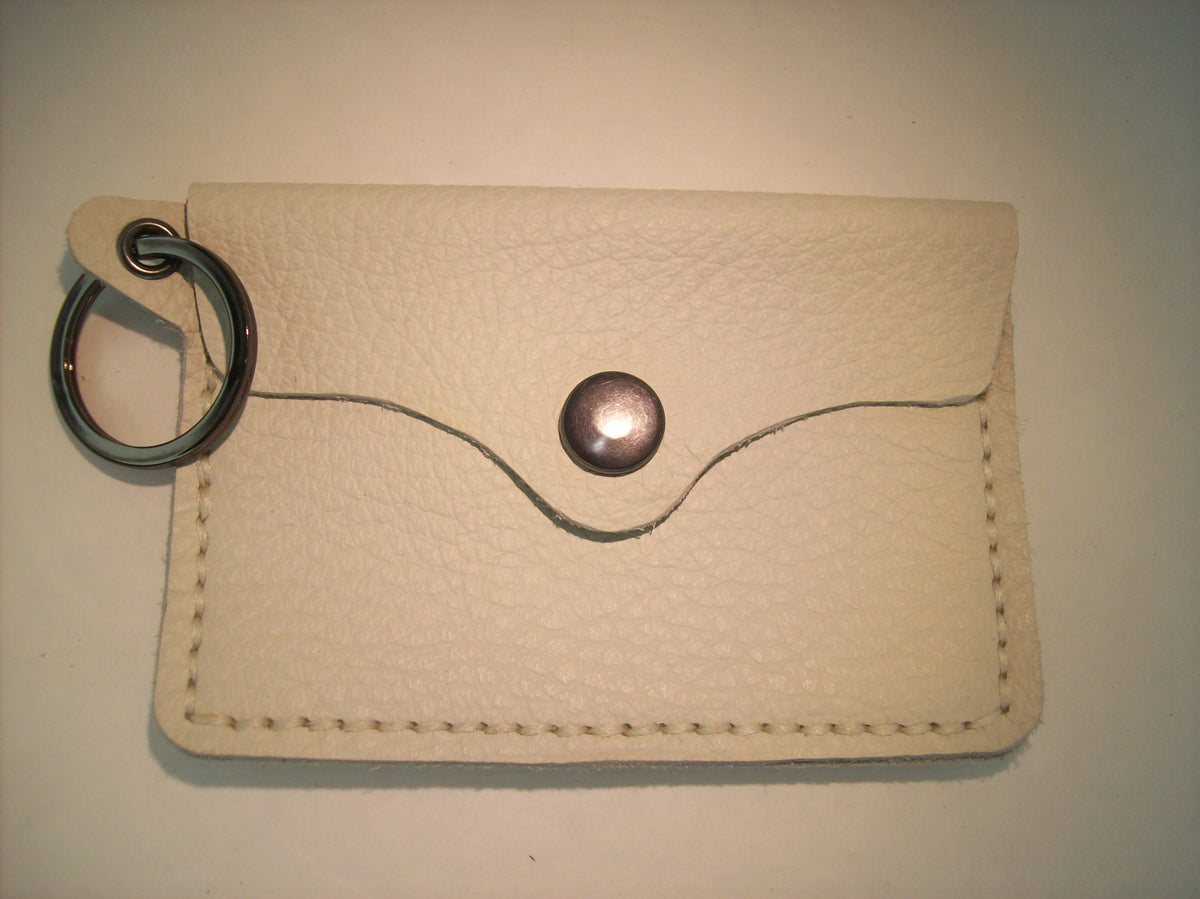 Plain Leather Card Wallet Keychain – Repurposed Leather