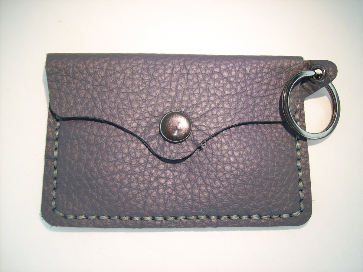 Plain Leather Card Wallet Keychain – Repurposed Leather