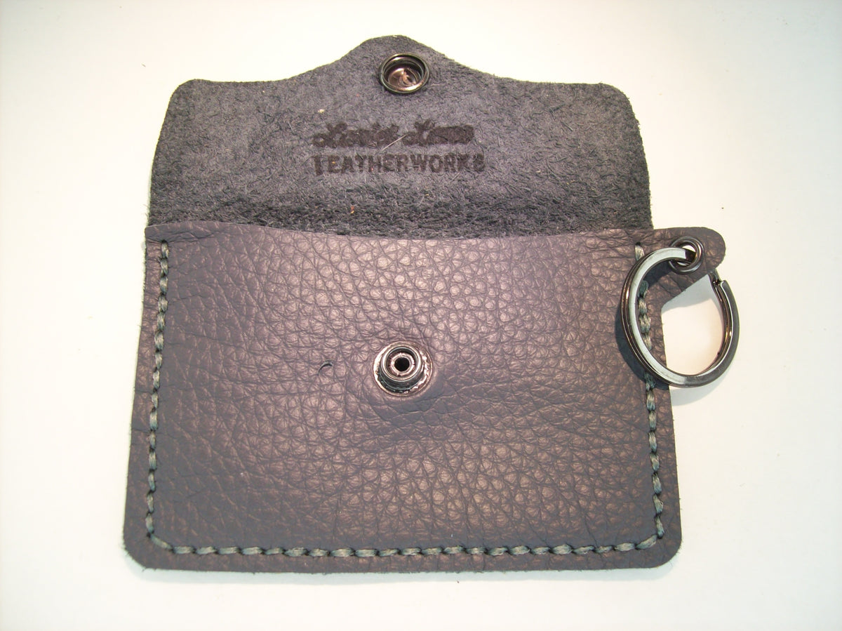 Plain Leather Card Wallet Keychain – Repurposed Leather