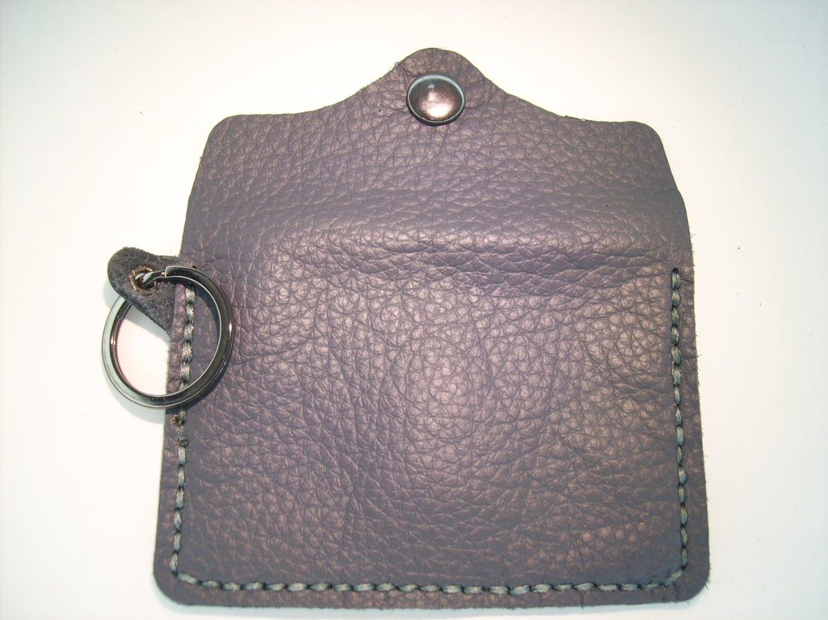 Plain Leather Card Wallet Keychain – Repurposed Leather