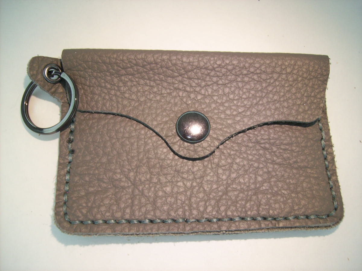 Plain Leather Card Wallet Keychain – Repurposed Leather
