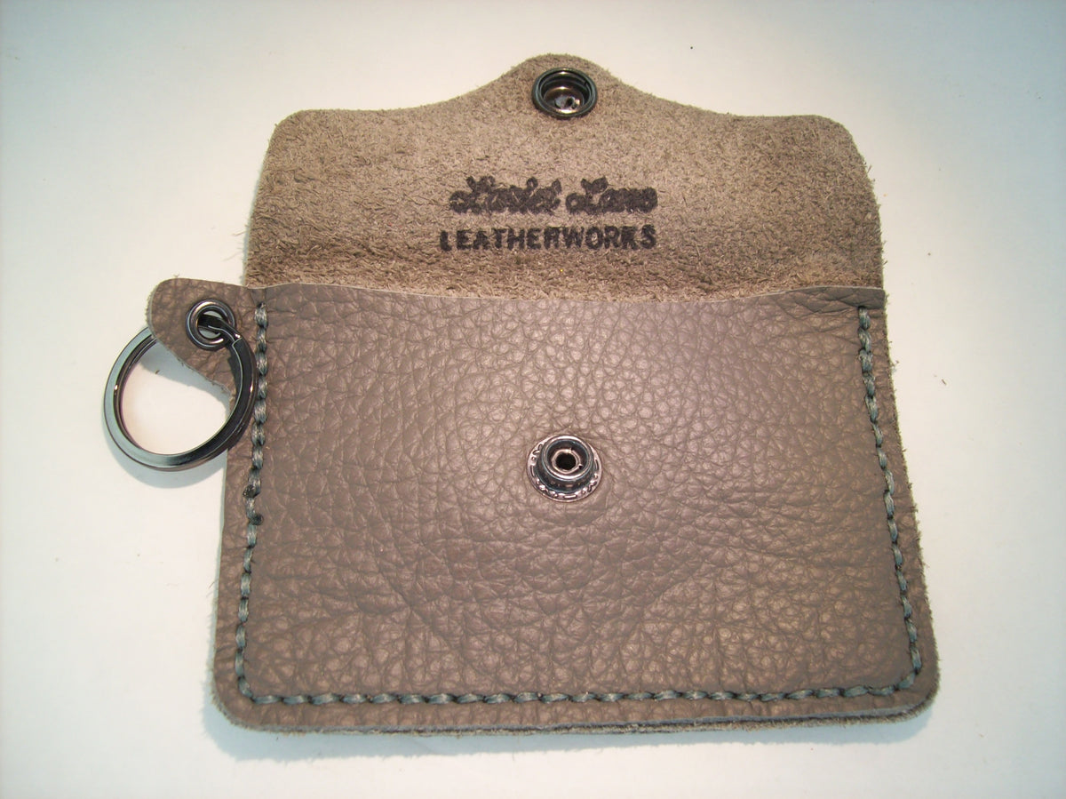 Plain Leather Card Wallet Keychain – Repurposed Leather