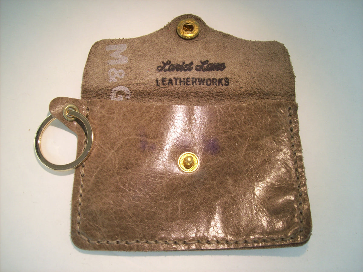Plain Leather Card Wallet Keychain – Repurposed Leather