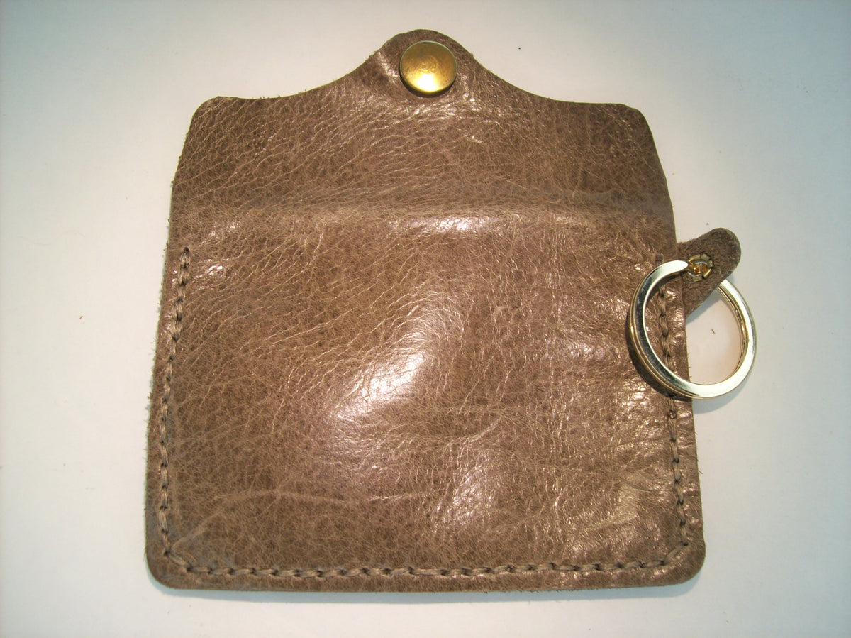 Plain Leather Card Wallet Keychain – Repurposed Leather