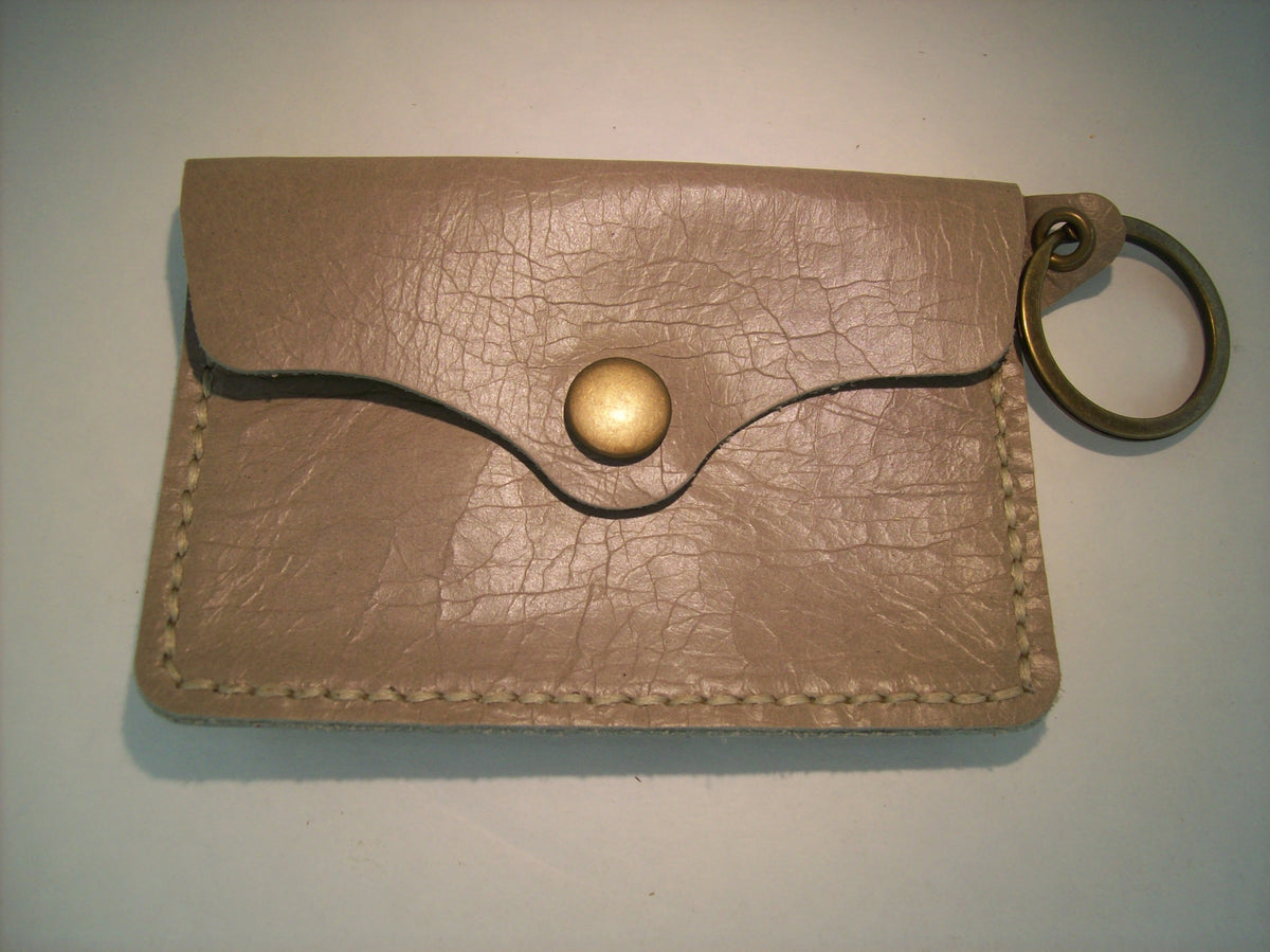 Plain Leather Card Wallet Keychain – Repurposed Leather
