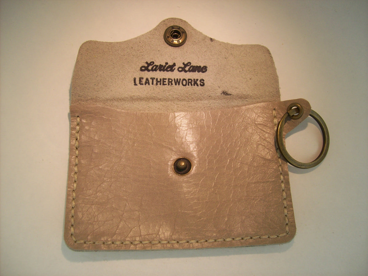 Plain Leather Card Wallet Keychain – Repurposed Leather