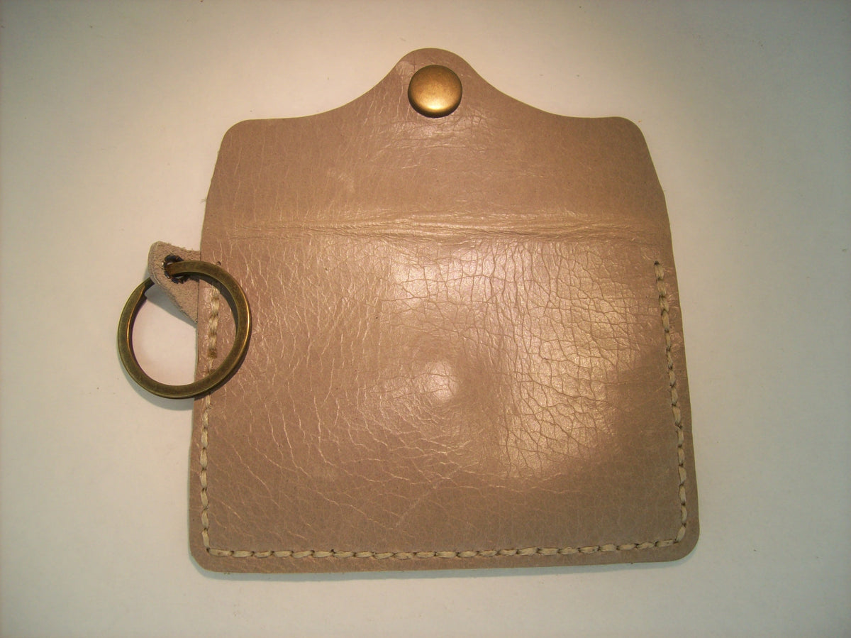 Plain Leather Card Wallet Keychain – Repurposed Leather