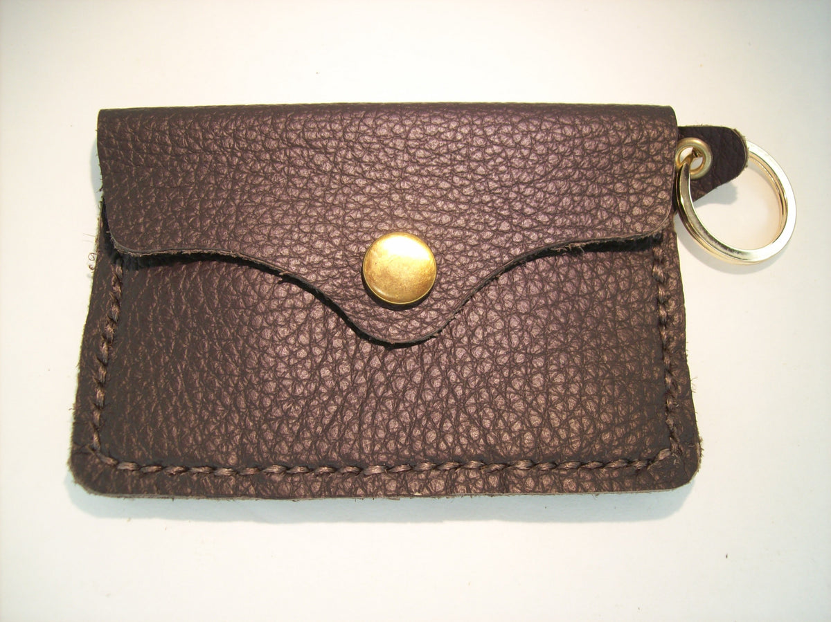 Plain Leather Card Wallet Keychain – Repurposed Leather
