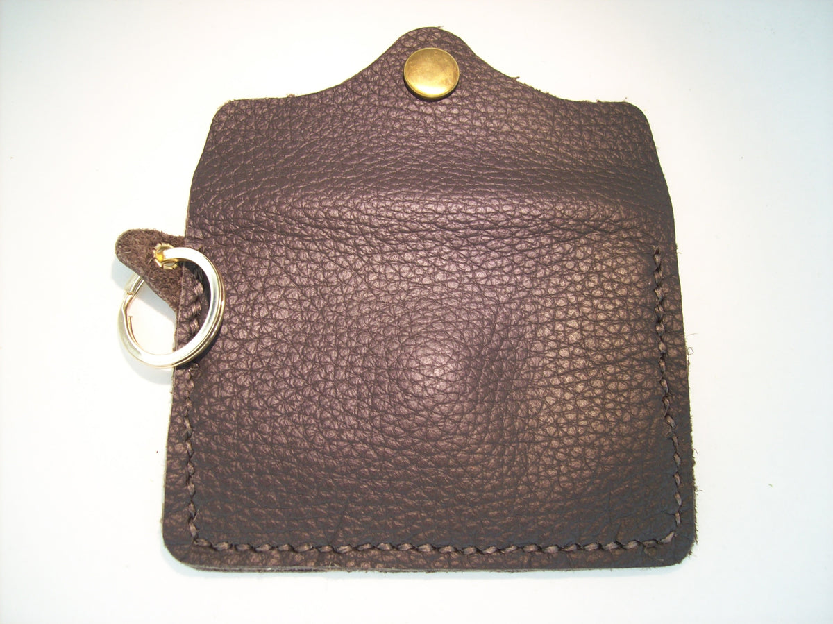 Plain Leather Card Wallet Keychain – Repurposed Leather