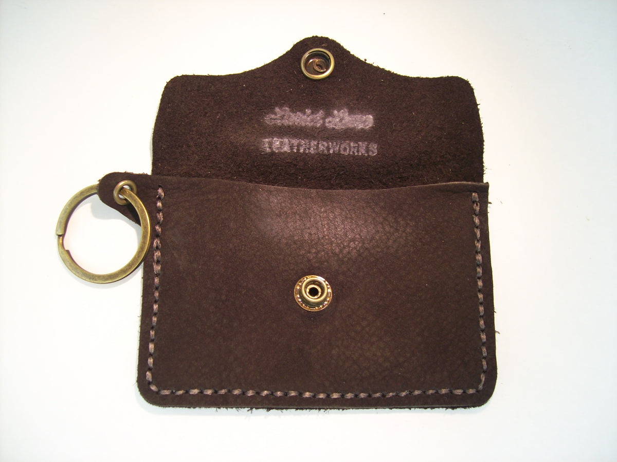 Plain Leather Card Wallet Keychain – Repurposed Leather