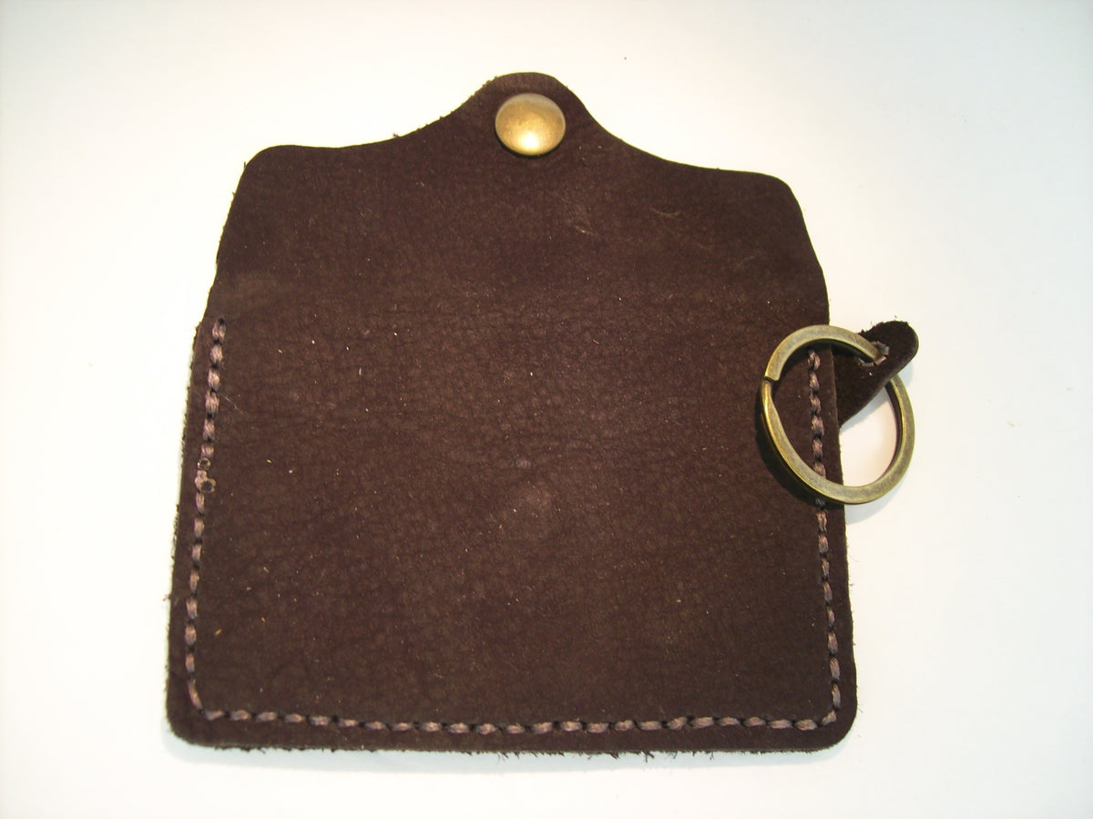 Plain Leather Card Wallet Keychain – Repurposed Leather