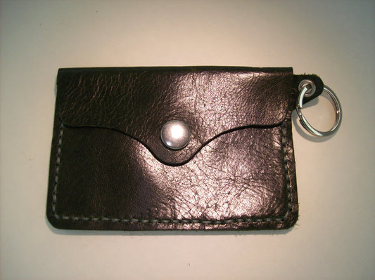Plain Leather Card Wallet Keychain – Repurposed Leather
