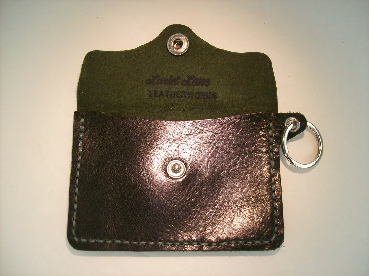 Plain Leather Card Wallet Keychain – Repurposed Leather