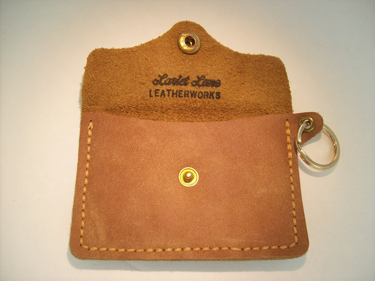 Plain Leather Card Wallet Keychain – Repurposed Leather