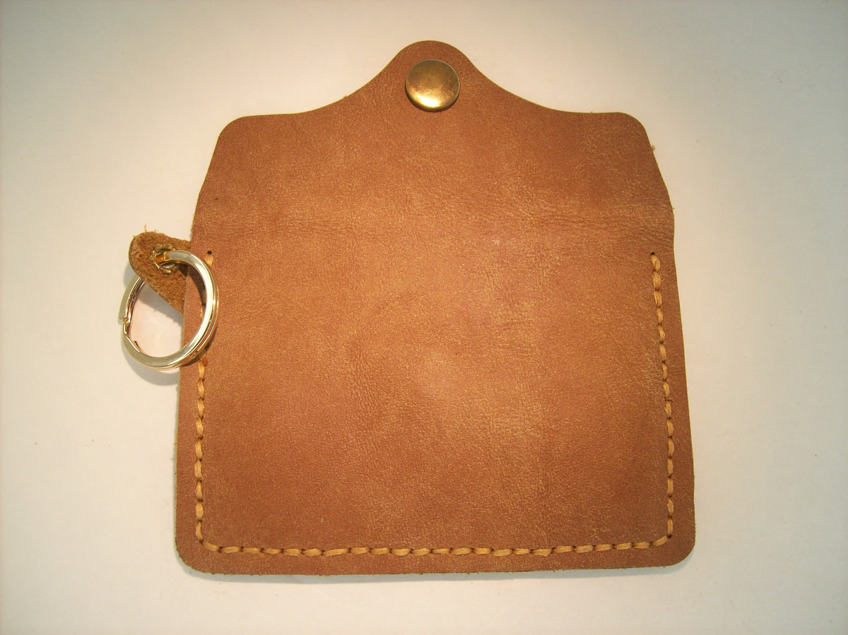 Plain Leather Card Wallet Keychain – Repurposed Leather