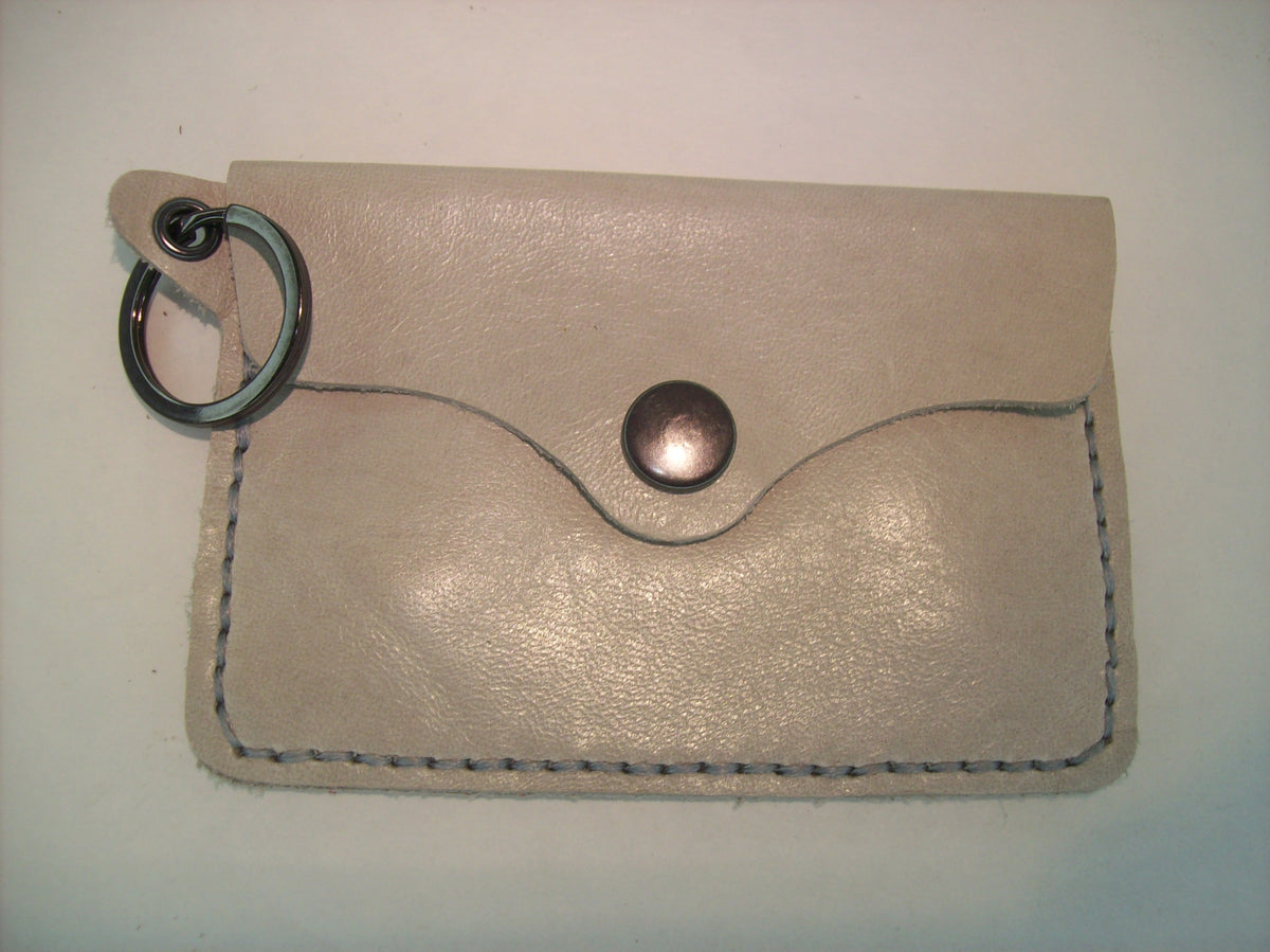 Plain Leather Card Wallet Keychain – Repurposed Leather