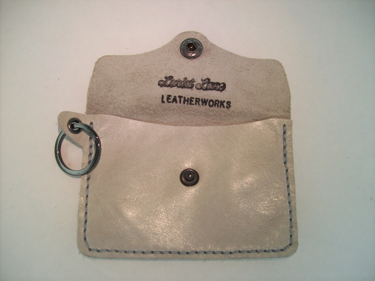 Plain Leather Card Wallet Keychain – Repurposed Leather