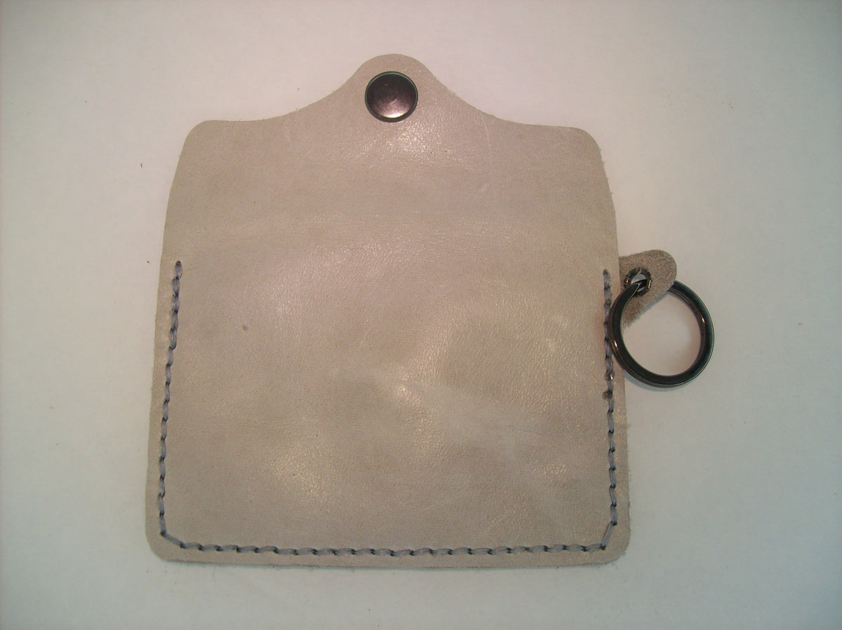 Plain Leather Card Wallet Keychain – Repurposed Leather