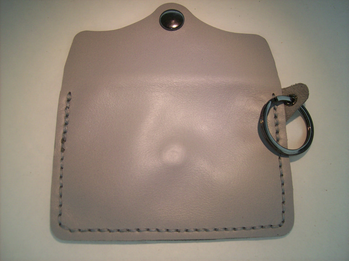 Embossed Leather Card Wallet Keychain – Repurposed Leather