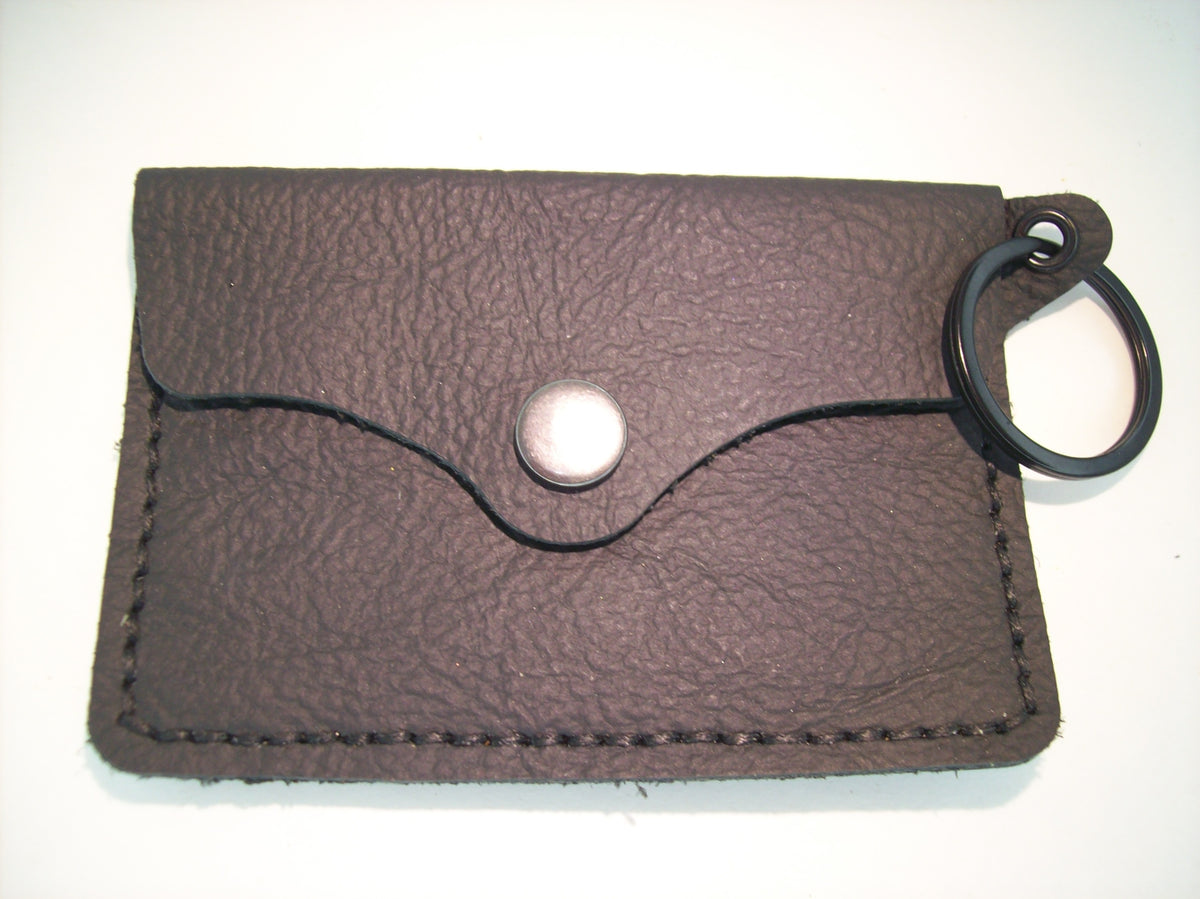 Plain Leather Card Wallet Keychain – Repurposed Leather