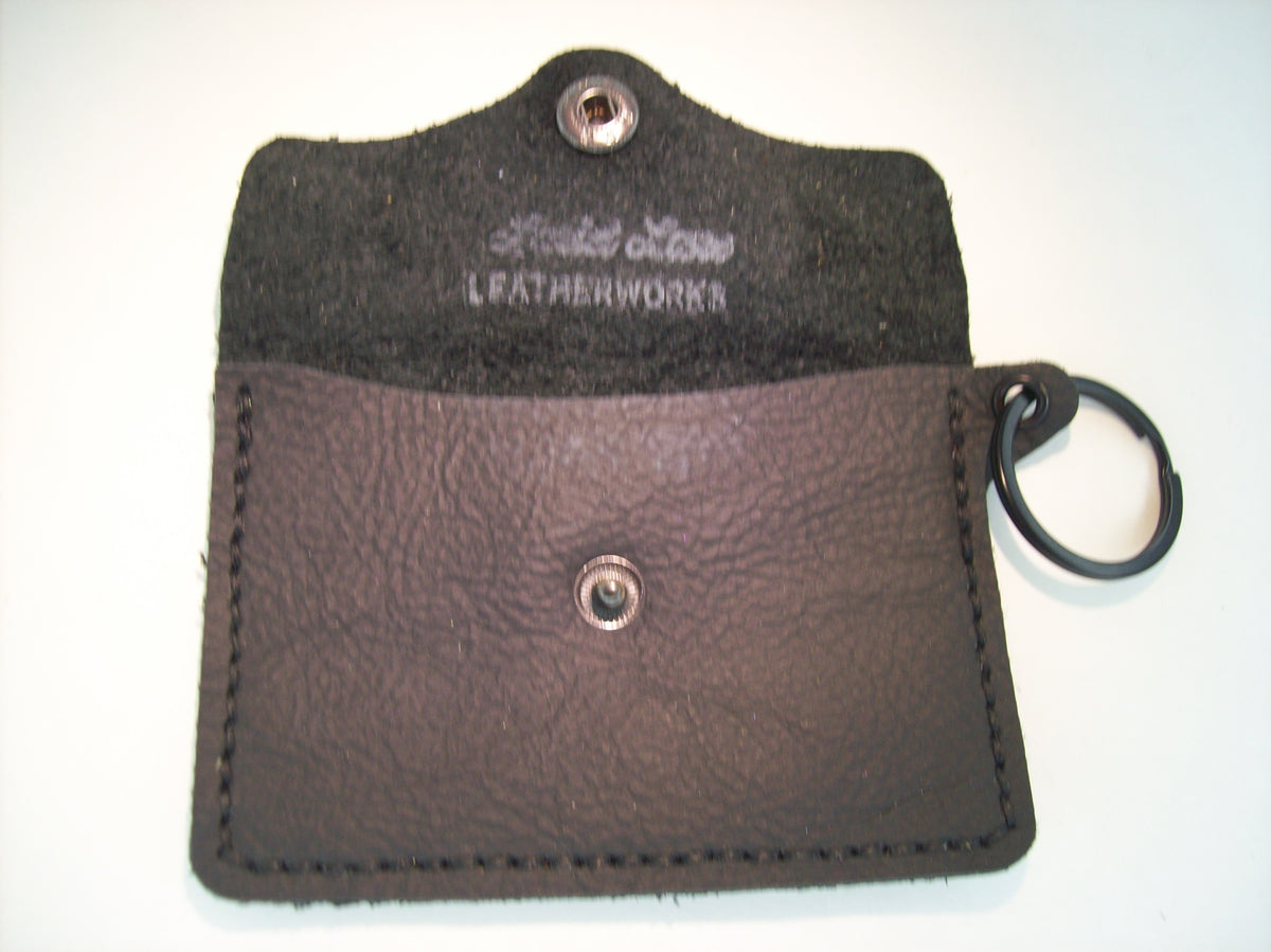 Plain Leather Card Wallet Keychain – Repurposed Leather