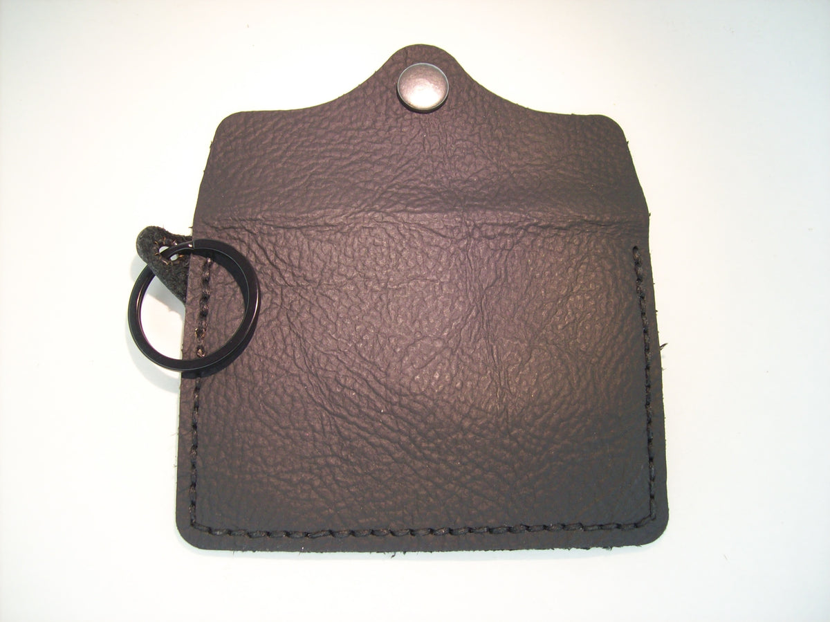 Plain Leather Card Wallet Keychain – Repurposed Leather