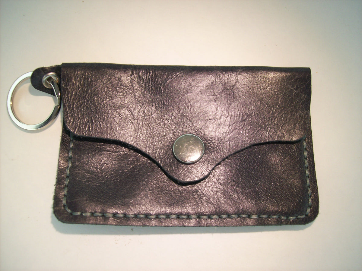 Plain Leather Card Wallet Keychain – Repurposed Leather