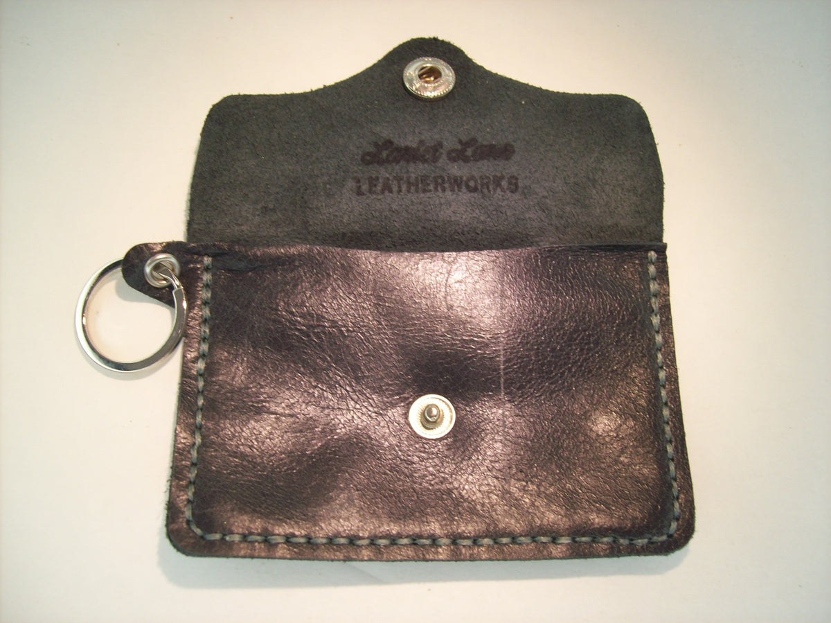 Plain Leather Card Wallet Keychain – Repurposed Leather