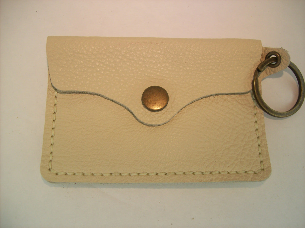 Plain Leather Card Wallet Keychain – Repurposed Leather