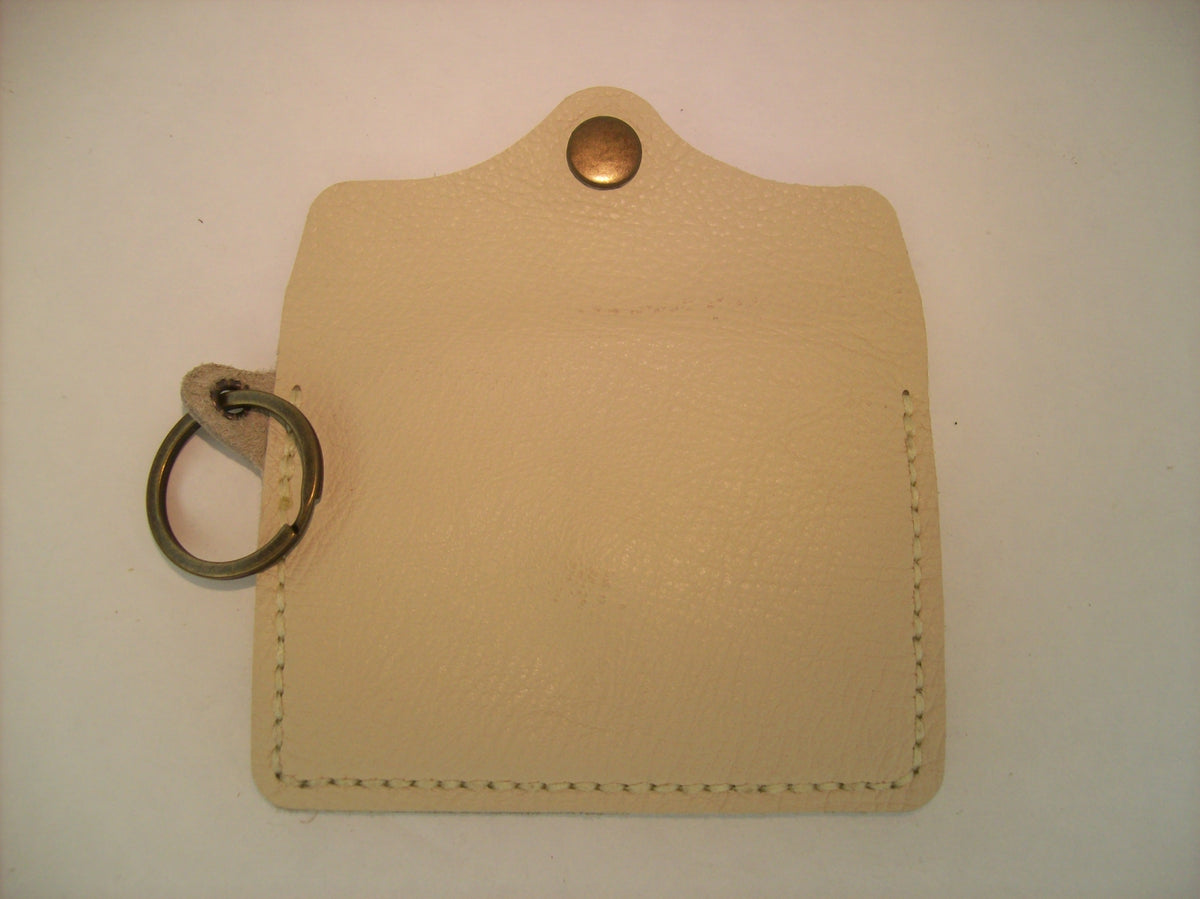 Plain Leather Card Wallet Keychain – Repurposed Leather