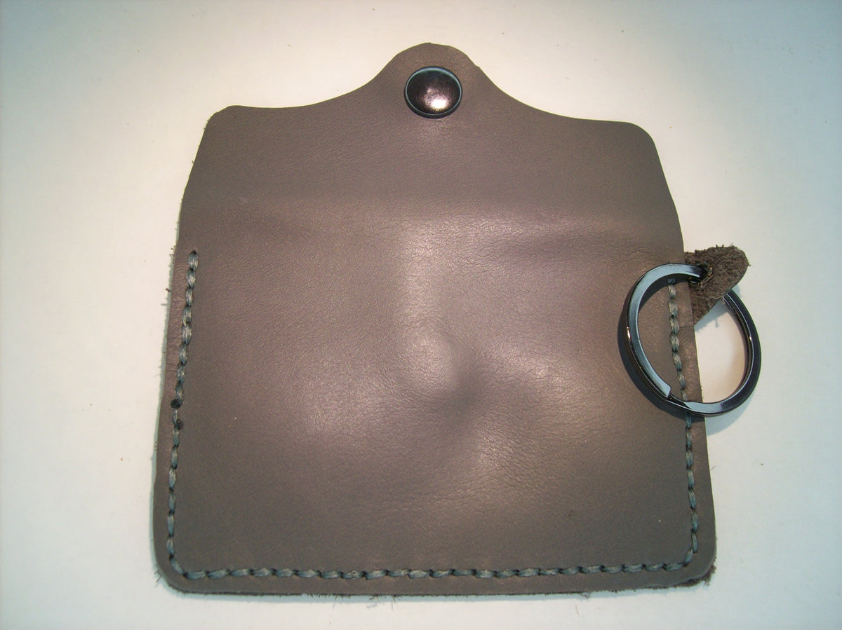 Embossed Leather Card Wallet Keychain – Repurposed Leather