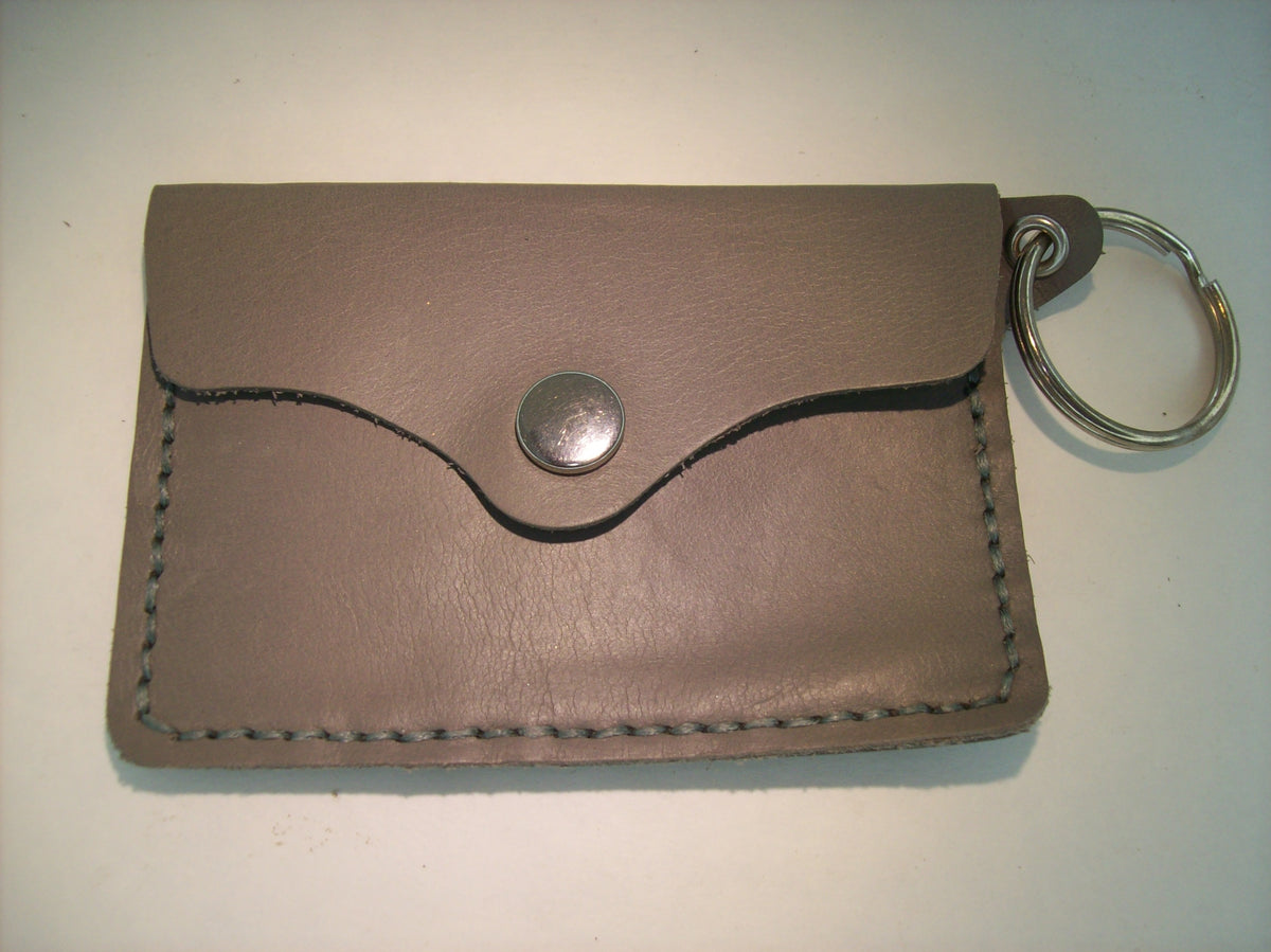 Plain Leather Card Wallet Keychain – Repurposed Leather