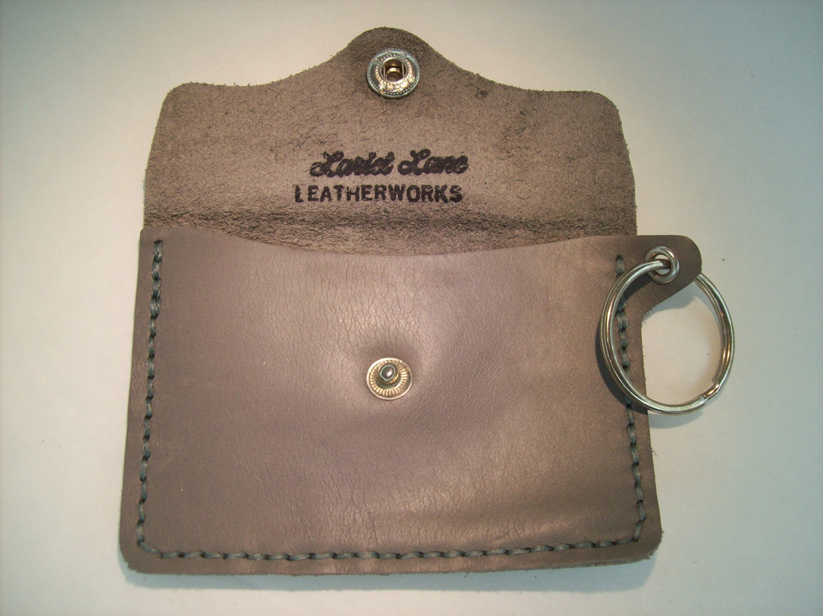 Plain Leather Card Wallet Keychain – Repurposed Leather