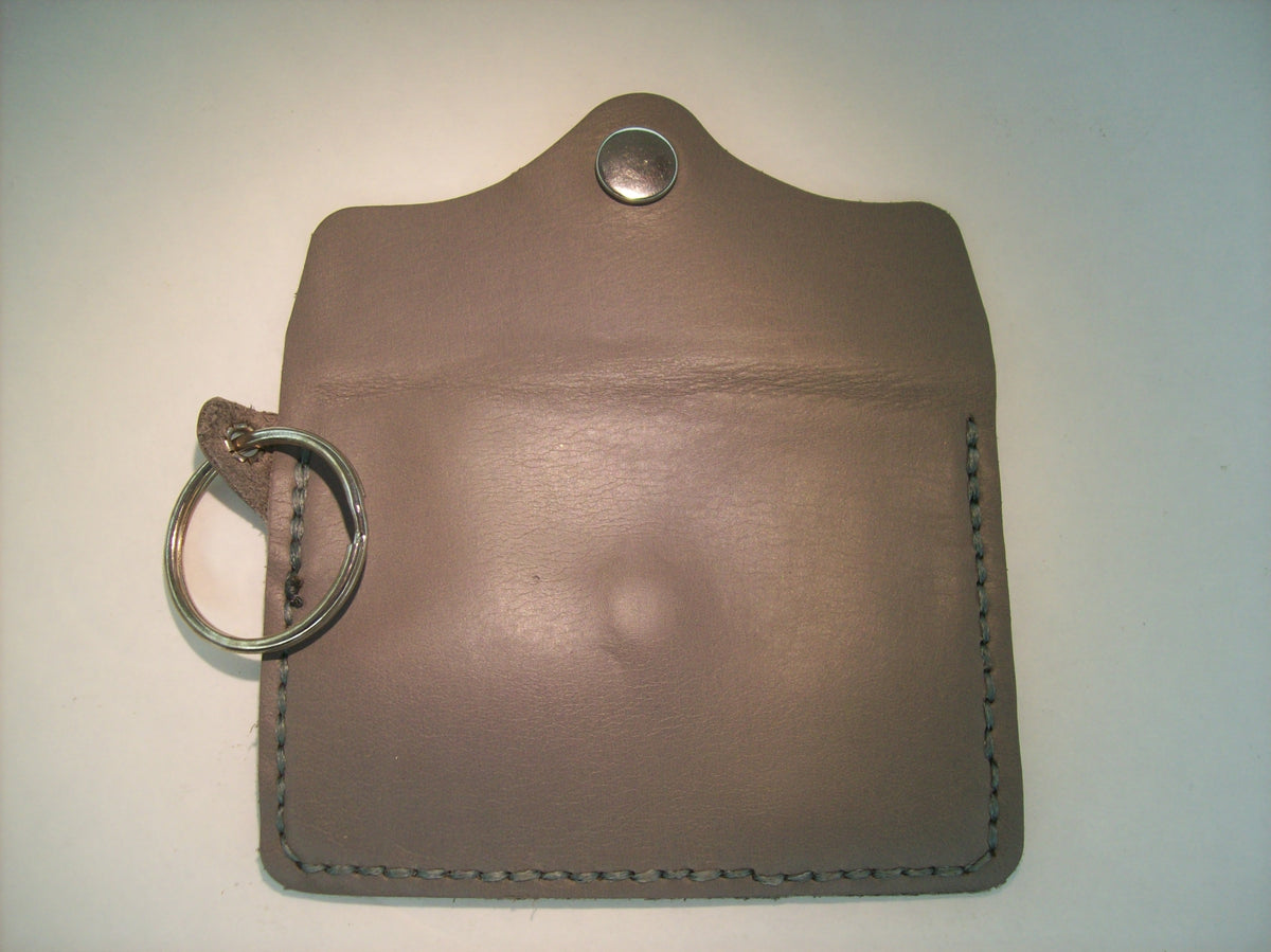 Plain Leather Card Wallet Keychain – Repurposed Leather