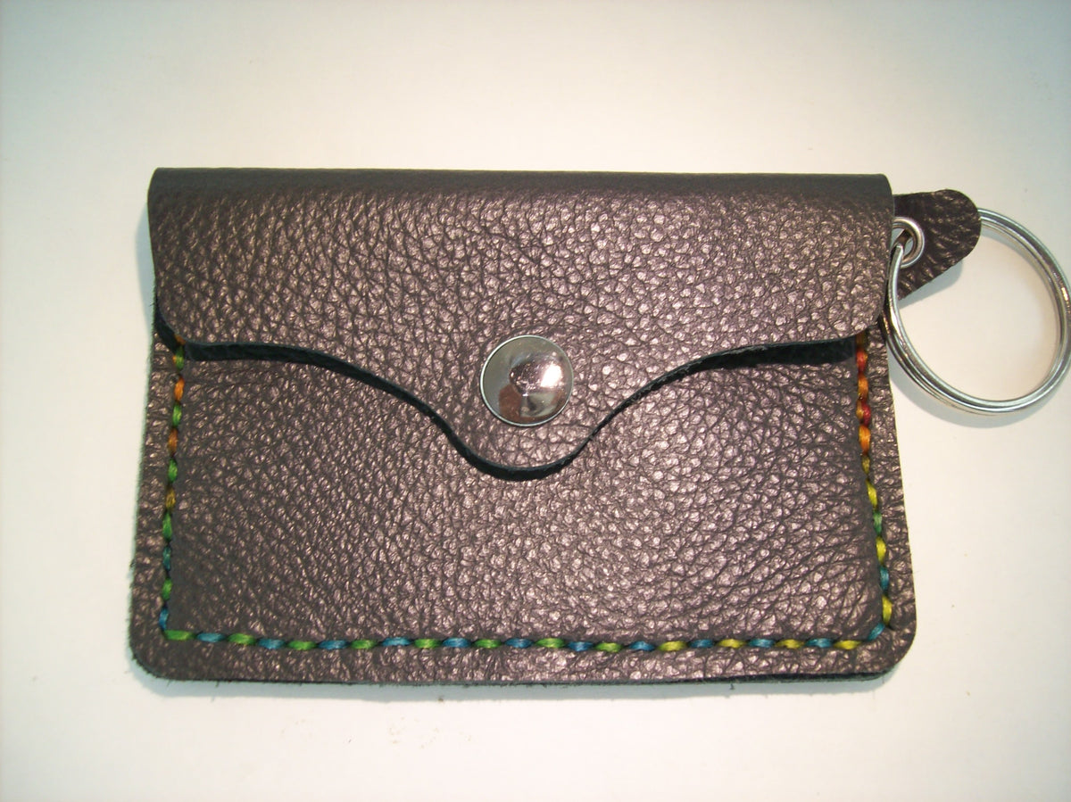 Plain Leather Card Wallet Keychain – Repurposed Leather