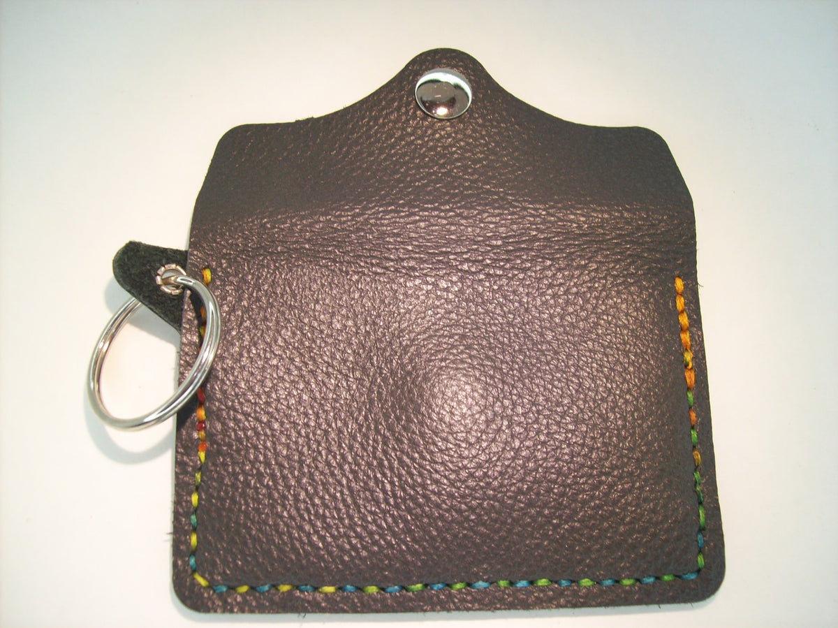 Plain Leather Card Wallet Keychain – Repurposed Leather